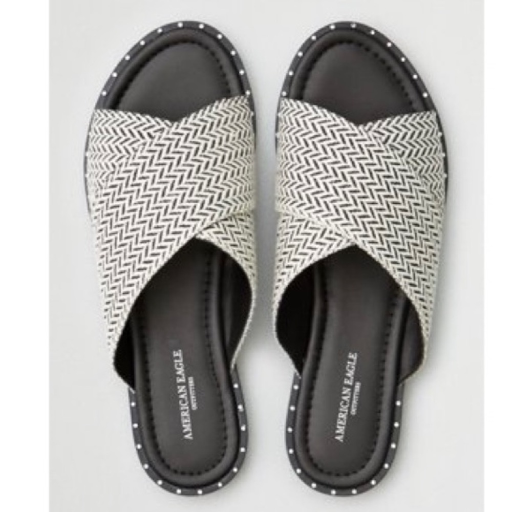 American Eagle Zig-zag Slide On Sandals